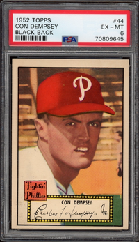 1952 Topps #44 Con Dempsey Black Back PSA EX-MT 6