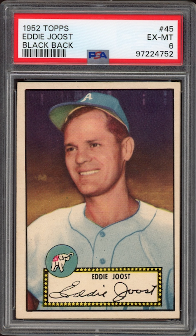 1952 Topps #45 Eddie Joost Black Back PSA EX-MT 6