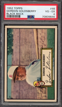 1952 Topps #46 Gordon Goldsberry Black Back PSA VG-EX 4