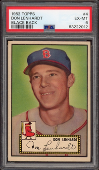 1952 Topps #4 Don Lenhardt Black Back PSA EX-MT 6