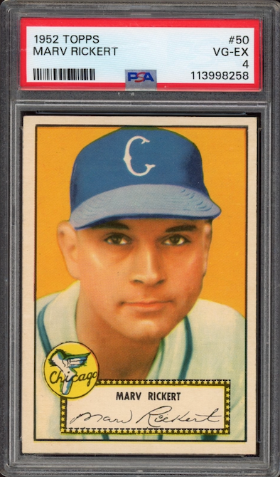 1952 Topps #50 Marv Rickert PSA VG-EX 4