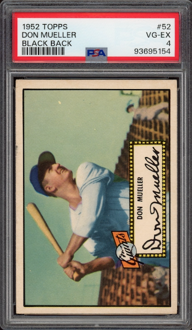 1952 Topps #52 Don Mueller Black Back PSA VG-EX 4