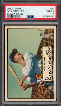 1952 Topps #52 Don Mueller Black Back PSA VG-EX 4