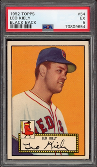 1952 Topps #54 Leo Kiely Black Back PSA EX 5