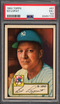 1952 Topps #57 Ed Lopat PSA EX+ 5.5
