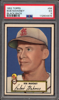 1952 Topps #58 Bob Mahoney Black Back PSA EX 5