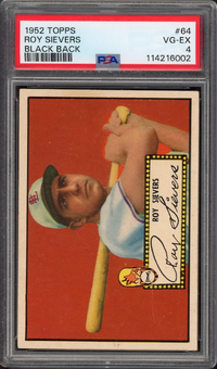 1952 Topps #64 Roy Sievers Black Back PSA VG-EX 4
