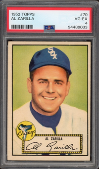 1952 Topps #70 Al Zarilla PSA VG-EX 4