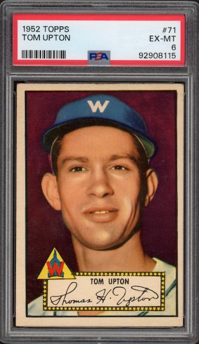 1952 Topps #71 Tom Upton PSA EX-MT 6