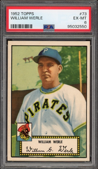 1952 Topps #73 William Werle PSA EX-MT 6