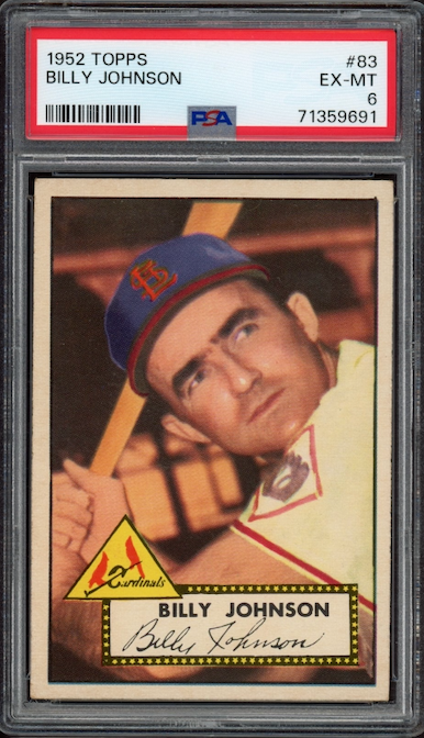 1952 Topps #83 Billy Johnson PSA EX-MT 6