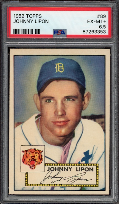 1952 Topps #89 Johnny Lipon PSA EX-MT+ 6.5