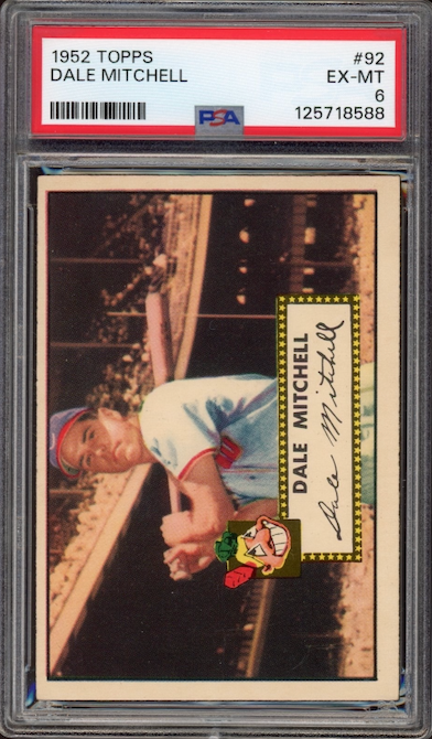 1952 Topps #92 Dale Mitchell PSA EX-MT 6