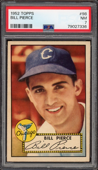1952 Topps #98 Bill Pierce PSA NM 7