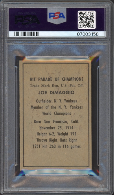 1952 Berk Ross Joe DiMaggio PSA NM-MT 8