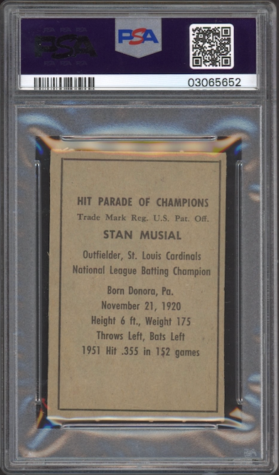 1952 Berk Ross Stan Musial PSA NM-MT 8