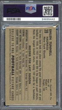 1952 Bowman Large #39 Emlen Tunnell PSA NM-MT 8
