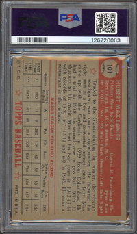 1952 Topps #101 Max Lanier PSA NM 7
