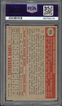 1952 Topps #103 Cliff Mapes PSA NM 7