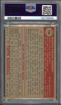 1952 Topps #124 Monte Kennedy PSA NM 7