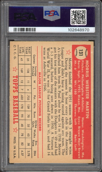 1952 Topps #131 Morrie Martin PSA EX 5