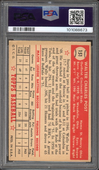 1952 Topps #151 Wally Post PSA VG-EX 4