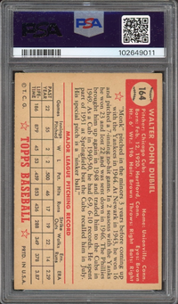 1952 Topps #164 Walt Dubiel PSA EX 5