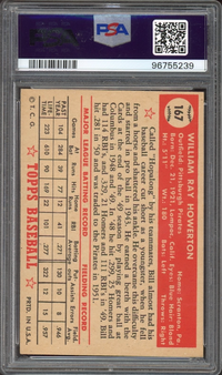 1952 Topps #167 Bill Howerton PSA NM 7