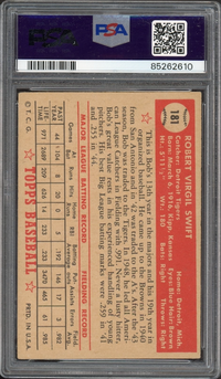 1952 Topps #181 Bob Swift PSA EX 5