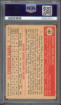 1952 Topps #187 Bob Miller PSA VG-EX+ 4.5