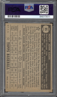 1952 Topps #35 Hank Sauer Black Back PSA EX-MT+ 6.5