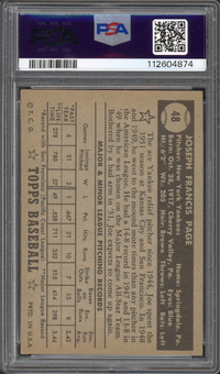 1952 Topps #48 Joe Page Correct Bio - Black Back PSA EX-MT 6