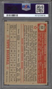 1952 Topps #53 Chris Van Cuyk PSA EX 5