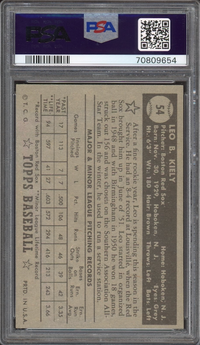 1952 Topps #54 Leo Kiely Black Back PSA EX 5