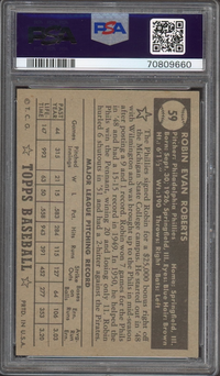 1952 Topps #59 Robin Roberts Black Back PSA EX-MT 6