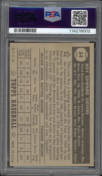 1952 Topps #64 Roy Sievers Black Back PSA VG-EX 4