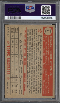 1952 Topps #71 Tom Upton PSA EX-MT 6