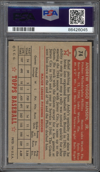 1952 Topps #74 Andy Hansen PSA EX 5