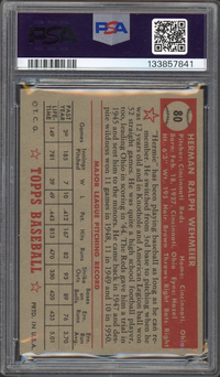1952 Topps #80 Herman Wehmeier PSA EX-MT 6