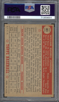 1952 Topps #83 Billy Johnson PSA EX-MT 6