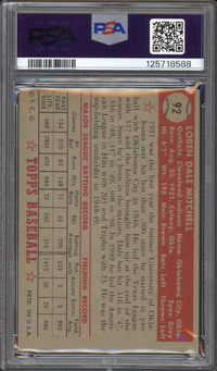 1952 Topps #92 Dale Mitchell PSA EX-MT 6