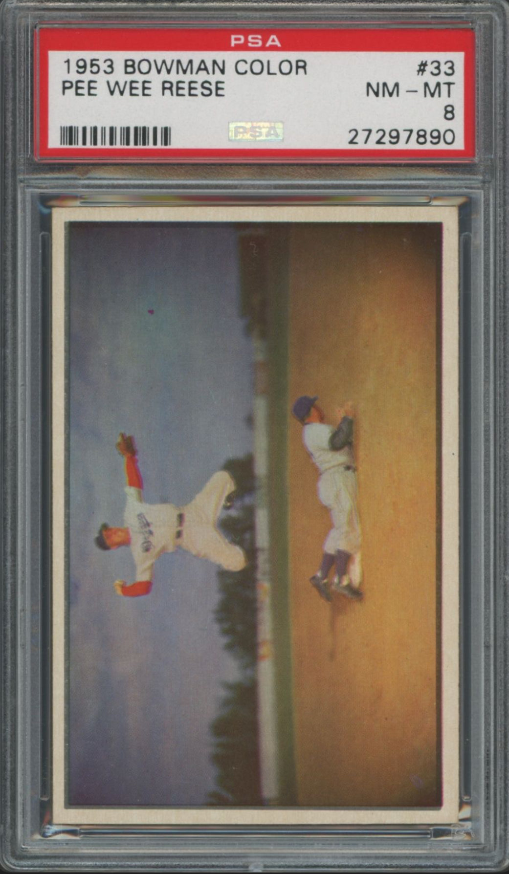 1953 Bowman Color #33 Pee Wee Reese PSA NM-MT 8