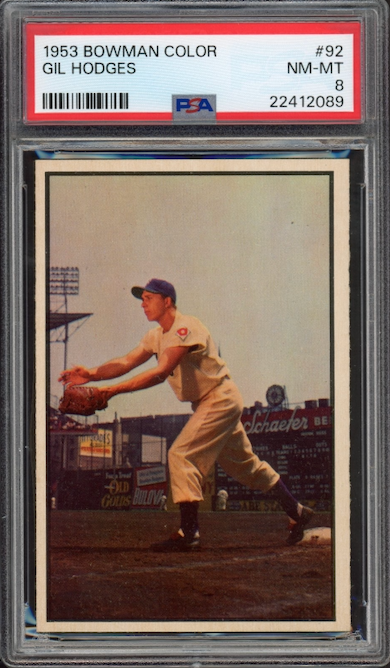 1953 Bowman Color #92 Gil Hodges PSA NM-MT 8