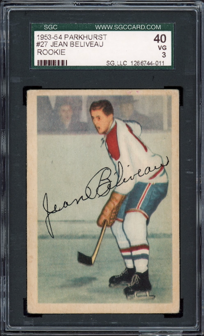1953 Parkhurst #27 Jean Beliveau ROOKIE SGC VG 40
