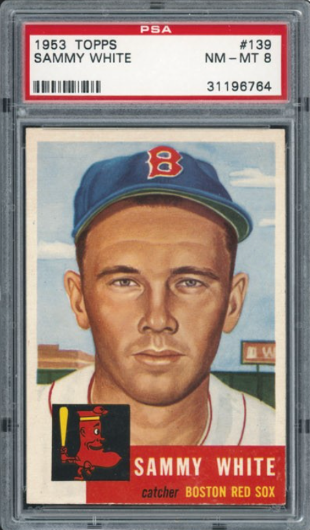 1953 Topps #139 Sammy White PSA 8