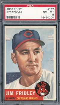 1953 Topps #187 Jim Fridley PSA 8