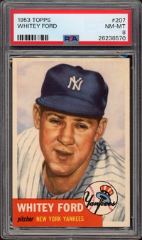 1953 Topps #207 Whitey Ford PSA NM-MT 8