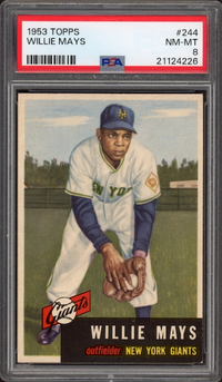 1953 Topps #244 Willie Mays PSA NM-MT 8