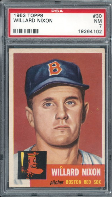 1953 Topps #30 Willard Nixon PSA 7