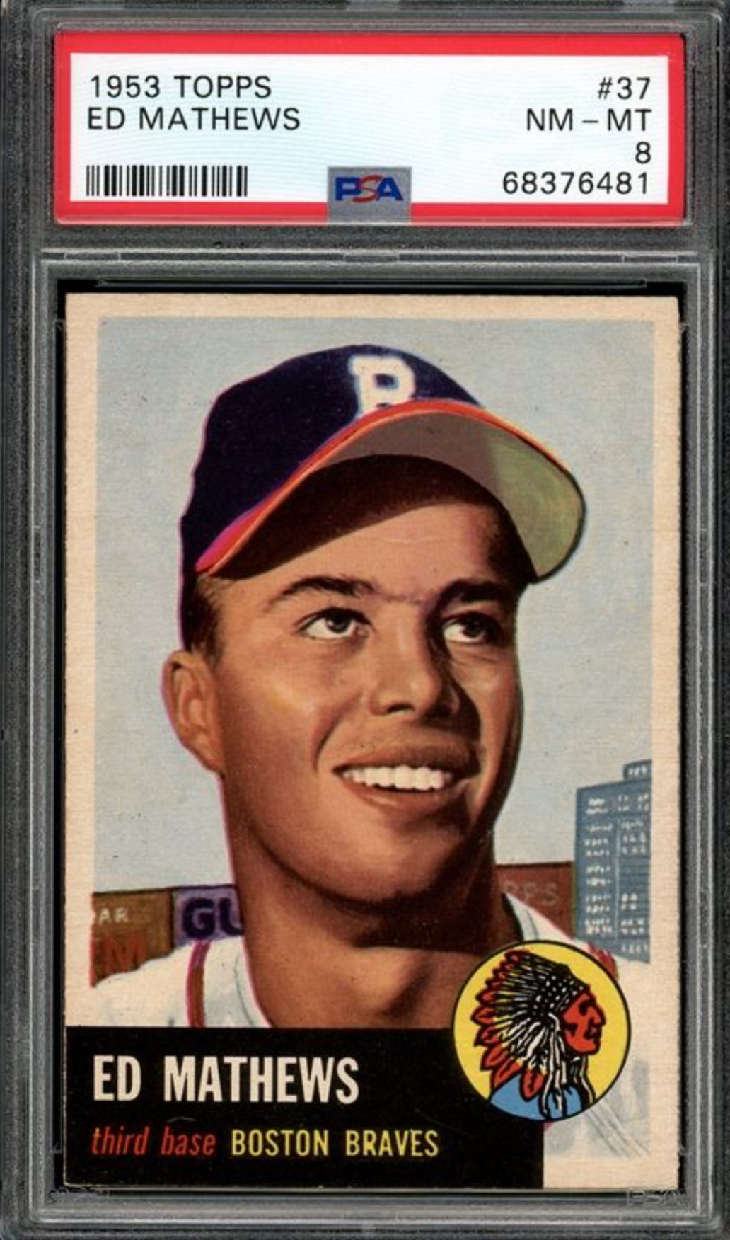 1953 Topps #37 Ed Matthews PSA 8